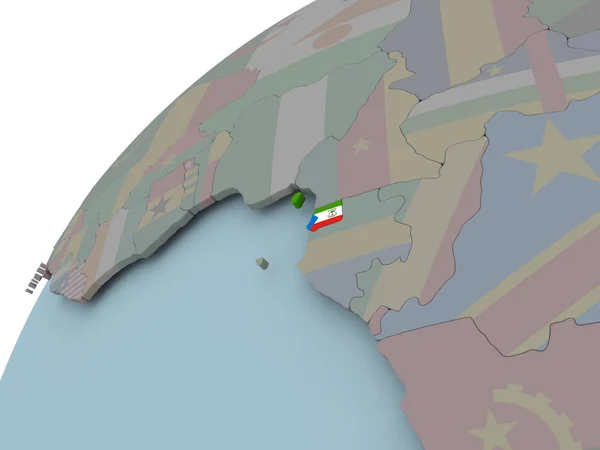 Mapa de Guinea Ecuatorial con bandera — Foto de Stock