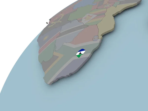 Mapa z flaga Lesotho — Zdjęcie stockowe