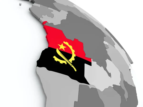 Carte de l'Angola avec drapeau sur le globe — Photo