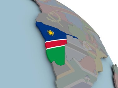 Bayrağı ile Namibya Haritası
