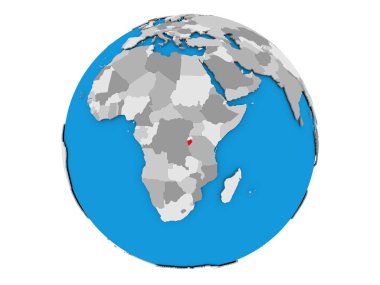 Burundi izole küre üzerinde
