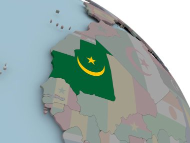 Bayrağı ile Moritanya Haritası