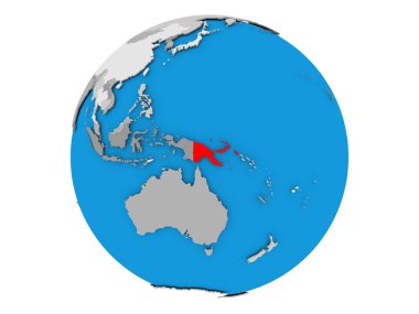 Papua Yeni Gine izole küre üzerinde