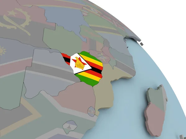 Mapa de Zimbabwe con bandera —  Fotos de Stock