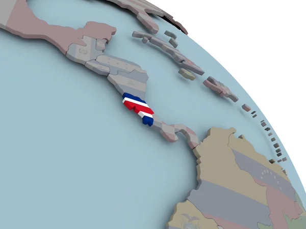 Karta över Costa Rica med flagga — Stockfoto