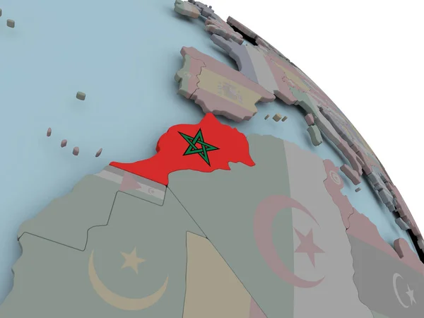 Carte du Maroc avec drapeau — Photo