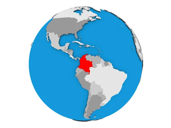 Colombia on globe isolated — Stock Photo, Image