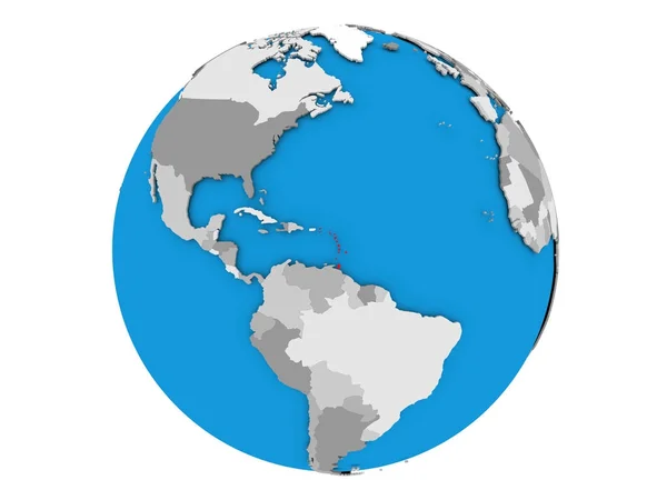 Caribbean on globe isolated — Stock Photo, Image