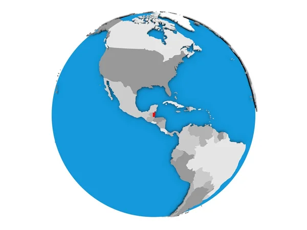 Belize op wereldbol geïsoleerd — Stockfoto