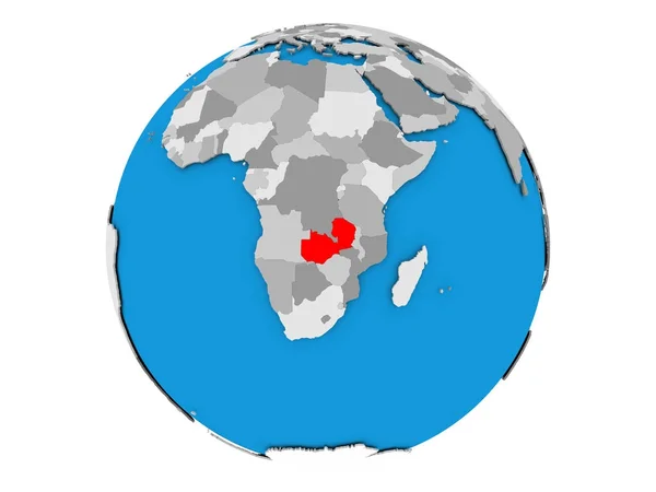 Zambiya izole küre üzerinde — Stok fotoğraf