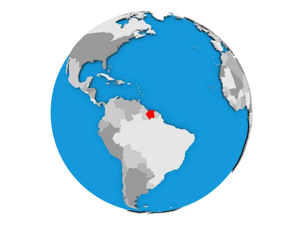 Suriname no globo isolado — Fotografia de Stock