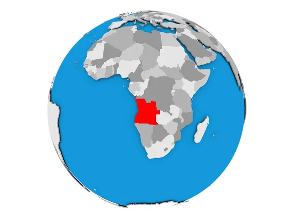 Angola no globo isolado — Fotografia de Stock