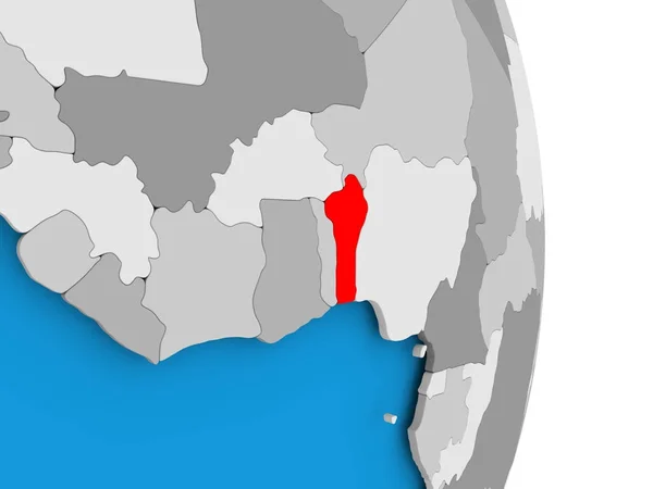 Benin auf dem Globus — Stockfoto