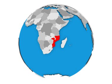 Mozambik izole küre üzerinde