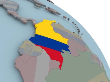 Kolombiya Haritası bayrak ile