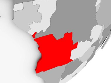 Gri haritada kırmızı Angola'da