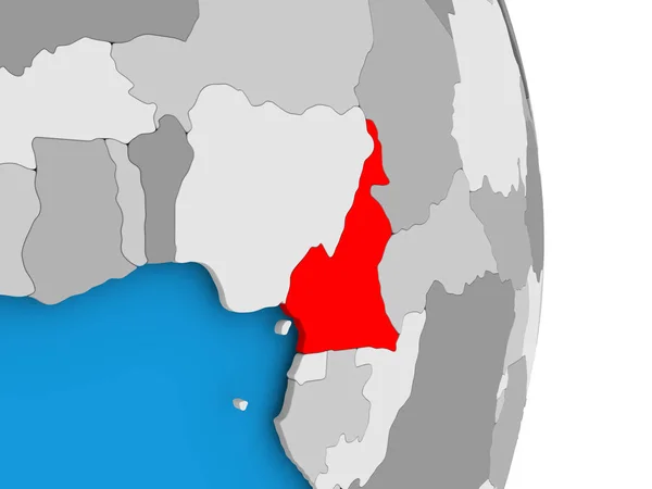 Kamerun auf dem Globus — Stockfoto