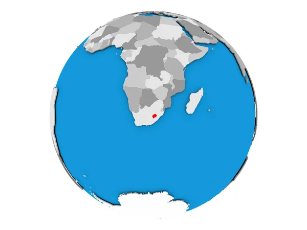 Lesotho sul globo isolato — Foto Stock