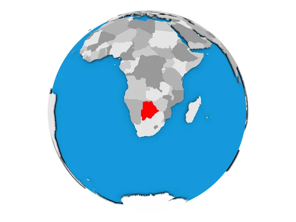 Botswana på globe isolerade — Stockfoto