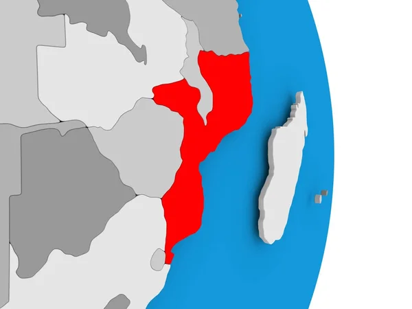 Мозамбик на планете — стоковое фото
