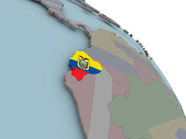 Map of Ecuador with flag — Stock Photo, Image