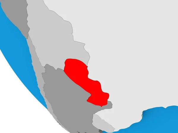 Paraguay a politikai földgömb — Stock Fotó
