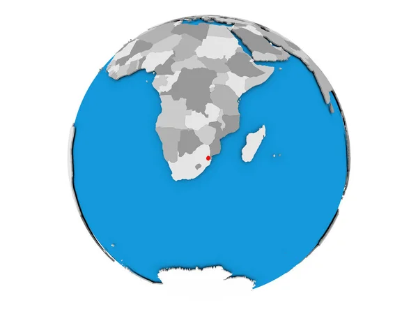 Swaziland isolato sul globo — Foto Stock