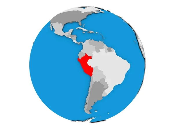Peru na całym świecie na białym tle — Zdjęcie stockowe