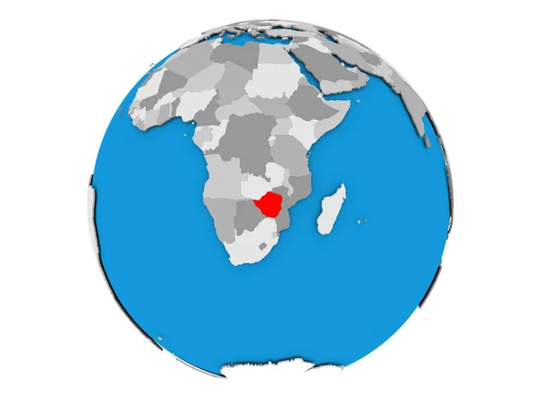 Zimbabwe på globe isolerade — Stockfoto