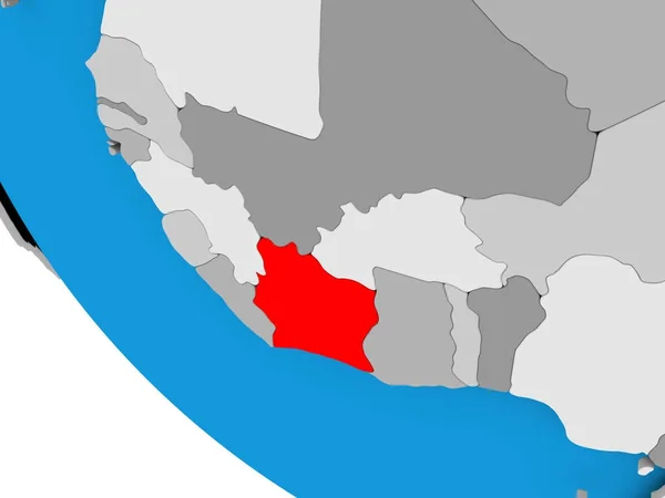 Кот-д'Івуар на політичні глобус — стокове фото