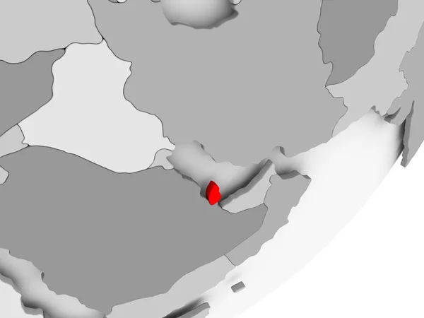 Qatar en rojo en el mapa gris — Foto de Stock