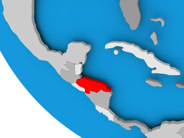 Honduras på politiska jordglob — Stockfoto