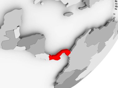 Gri haritada kırmızı Panama