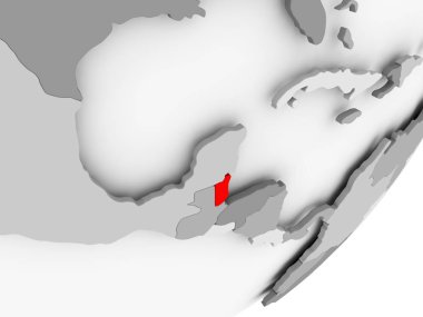 Gri haritada kırmızı Belize