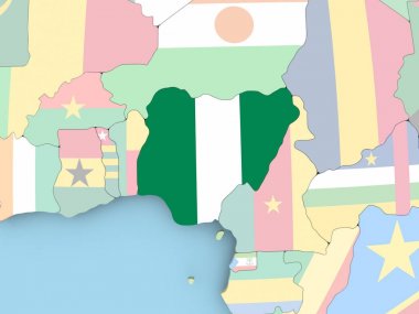 Liberya Haritası dünya üzerinde bayrak ile