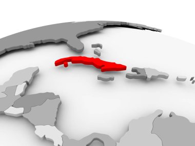 Küba üzerinde gri Küre