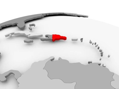 Dominik Cumhuriyeti gri dünya üzerinde