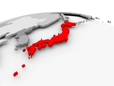 Gri küre üzerinde Japonya