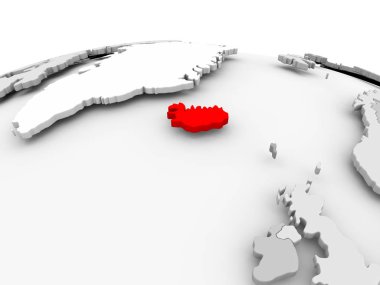 İzlanda üzerinde gri Küre
