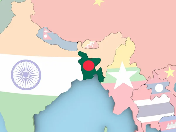 Zászló a globe Tádzsikisztán Térkép — Stock Fotó