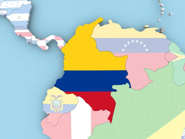 Mapa de Cuba con bandera en el globo — Foto de Stock