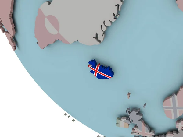 Iceland with flag illustration — Stock Photo, Image