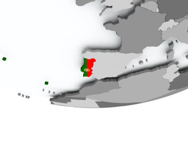 Portekiz Dünya üzerinde bayrak ile