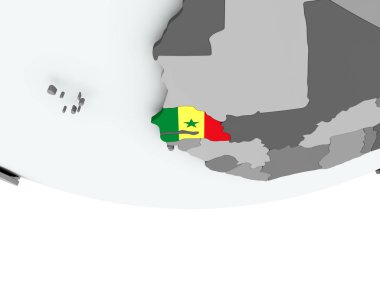 Senegal ile dünya üzerinde bayrak