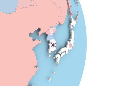 Güney Kore bayrağı dünya üzerinde