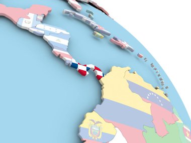 Panama bayrağı dünya üzerinde