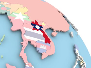 Laos bayrağı dünya üzerinde