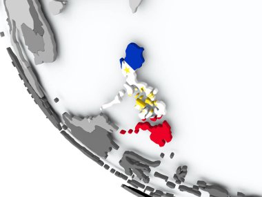 Filipinler bayrağı siyasi dünya üzerinde