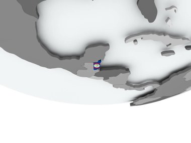 Dünya üzerinde bayrak ile Belize