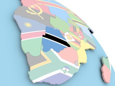 Botsvana bayrağı dünya üzerinde